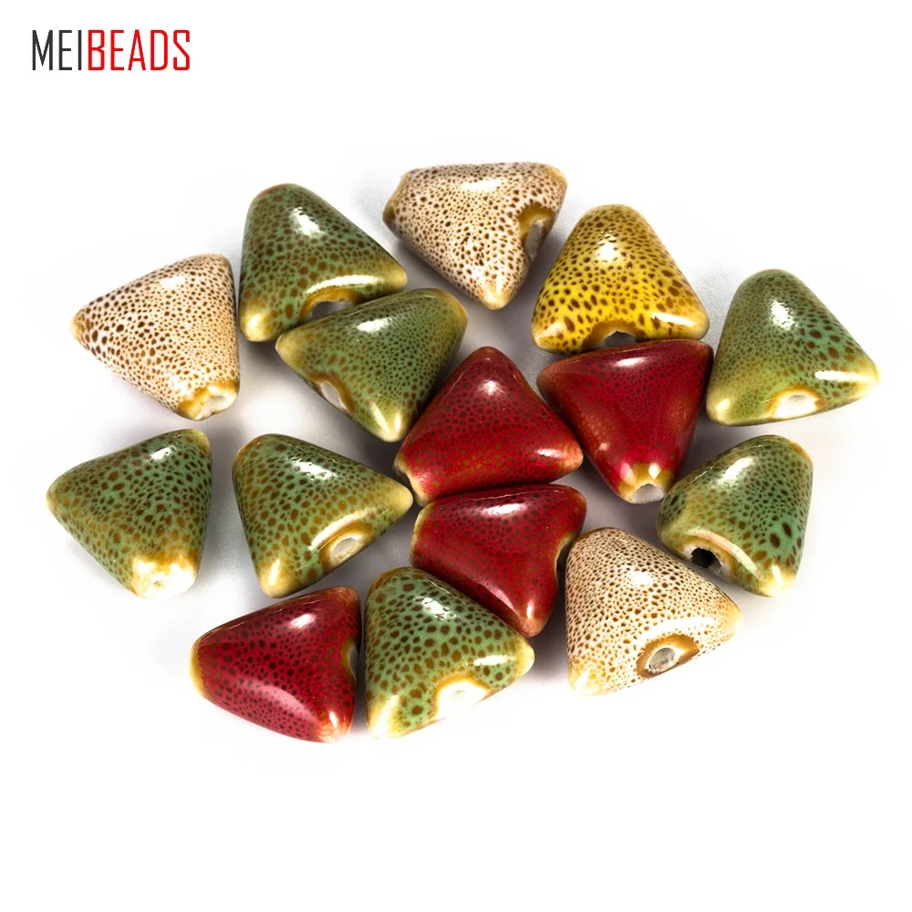 MEIBEADS 15 мм многоцветные треугольные формы глазури керамические бусины ювелирные