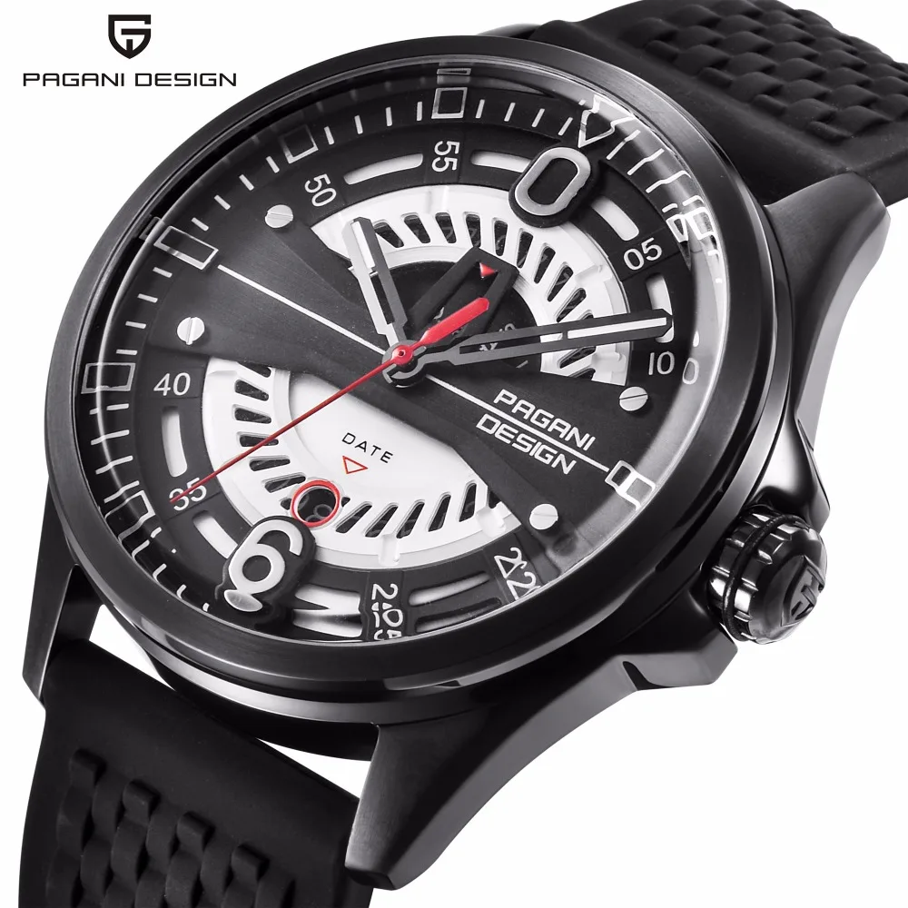 PAGANI Дизайн брендовые Мужские кварцевые спортивные часы мужские резиновые