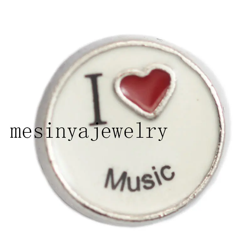 10 шт я люблю музыку пользовательские Плавающие Подвески для стеклянного