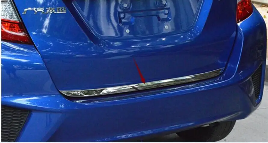 

Для Honda Fit jazz 2014-2017 автомобильный Стайлинг Корпус задняя дверь бампер рамка пластина отделка лампа крышка багажника 1 шт.