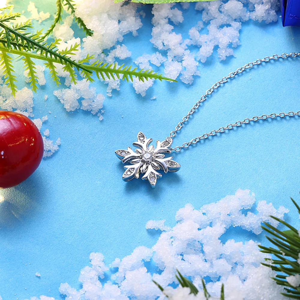 SexeMara Fashion Charm Bridal Engagement Crystal Big Snowflake Pendant Necklace Women Lady Wedding Jewelry Gifts | Украшения и