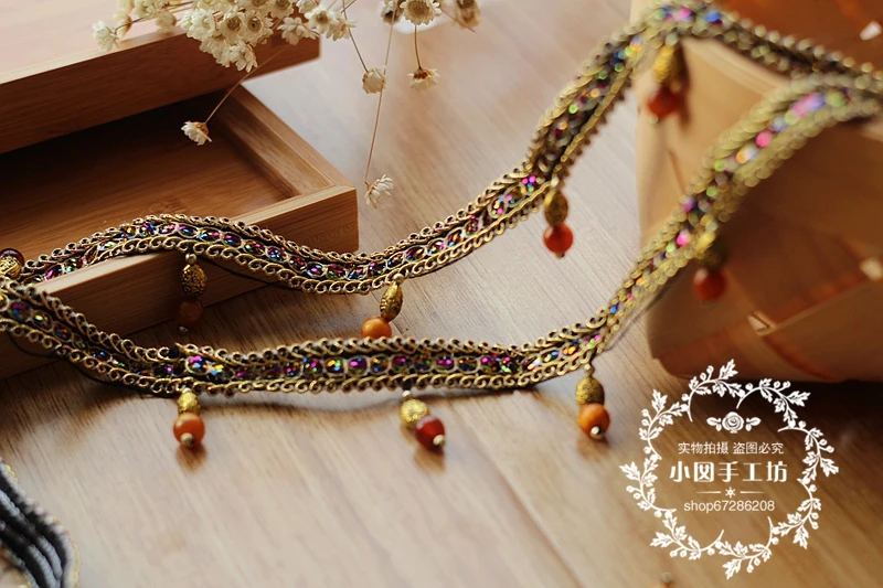 2 ярдов/партия 3 см широкая Золотая вышитая фатиновая искусственная кружевная