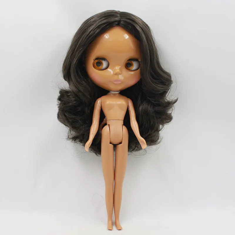 Ледяная фабрика blyth кукла черные волосы темная кожа нормальное тело 1/6 bjd игрушка подарок - Цвет: dark skin