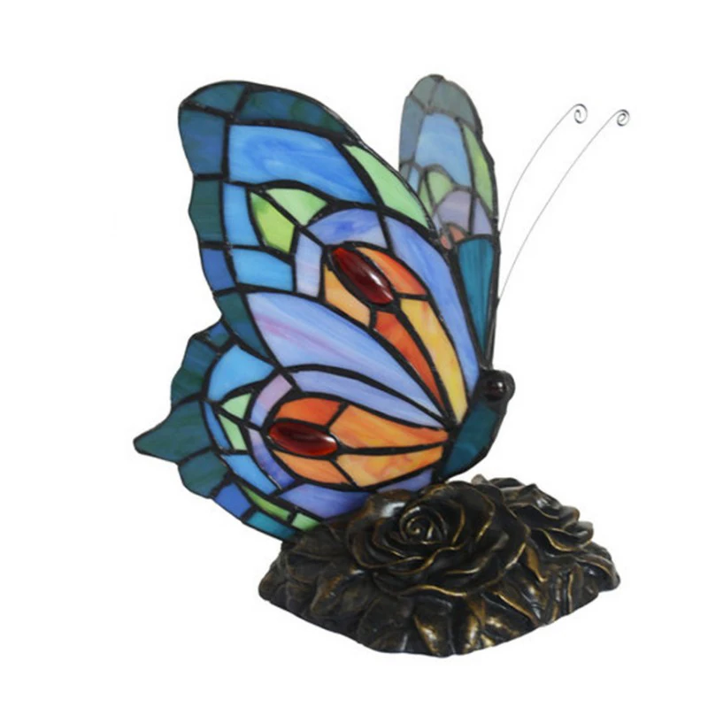 Tiffanylamp прикроватный столик с цветами современный светодиодный декоративный