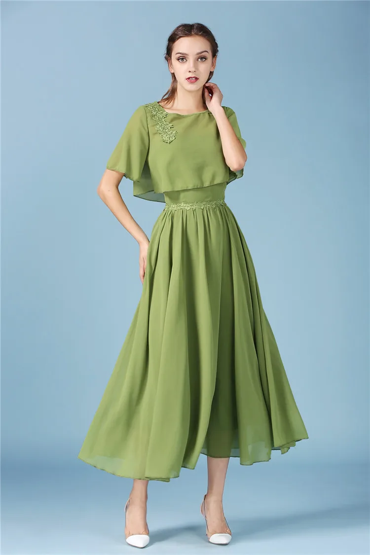 2017 Новая модная женская одежда весна лето платье с вышивкой из двух частей