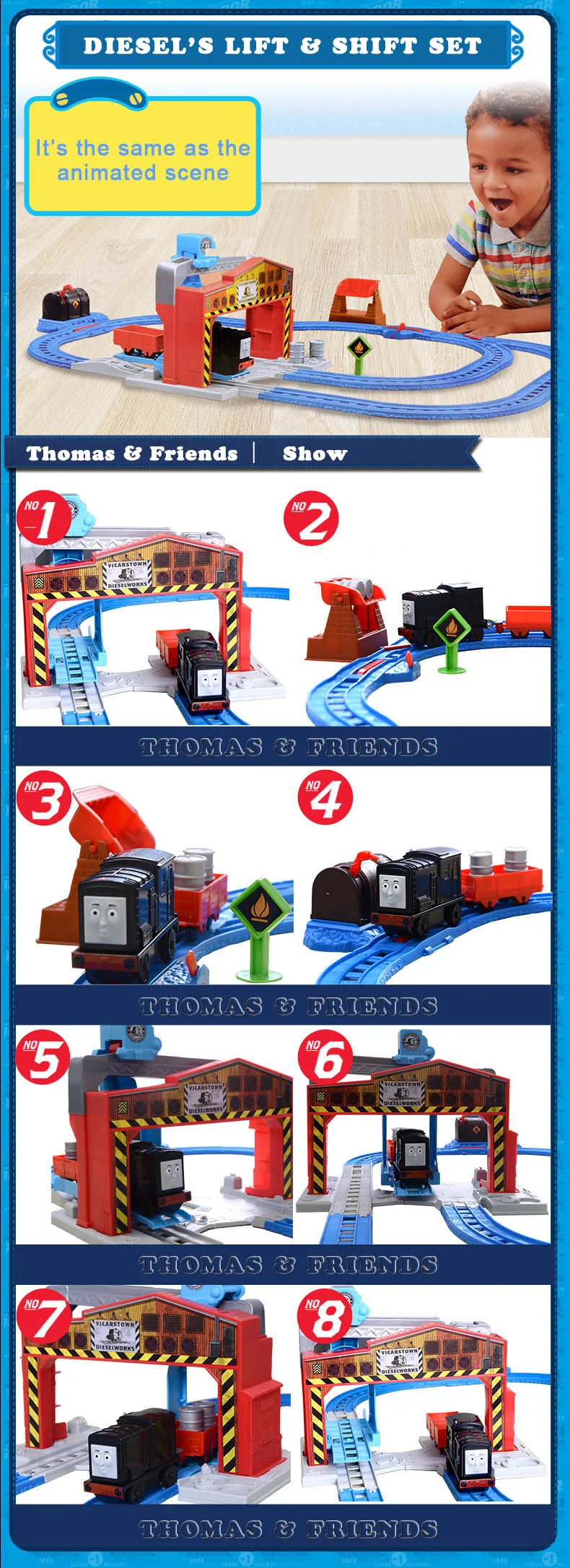 Электрический поезд Thomas& Friends серии карьерные шахты Приключения пластиковая дорожка для паровозика Thomas с подарочной коробкой на день рождения