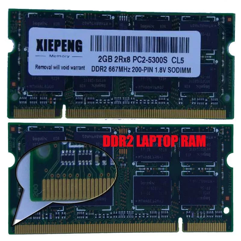 Оперативная память 2 Гб 2Rx8 PC2-5300S 667 МГц DDR2 для ноутбука 2G pc2 5300 ноутбук 200-PIN SODIMM RAM |