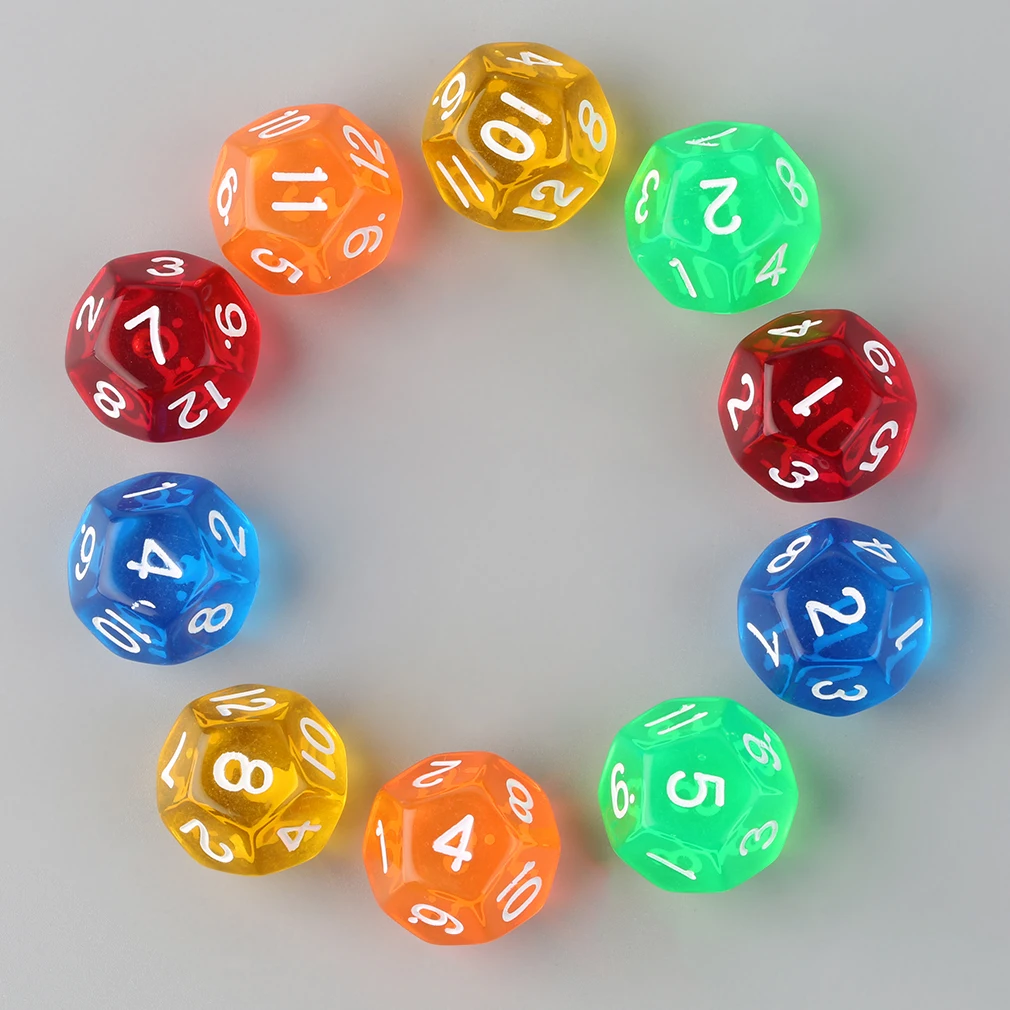 Лидер продаж! 10 шт./компл. разноцветная прозрачная 12 сторонняя деталь для ролевых