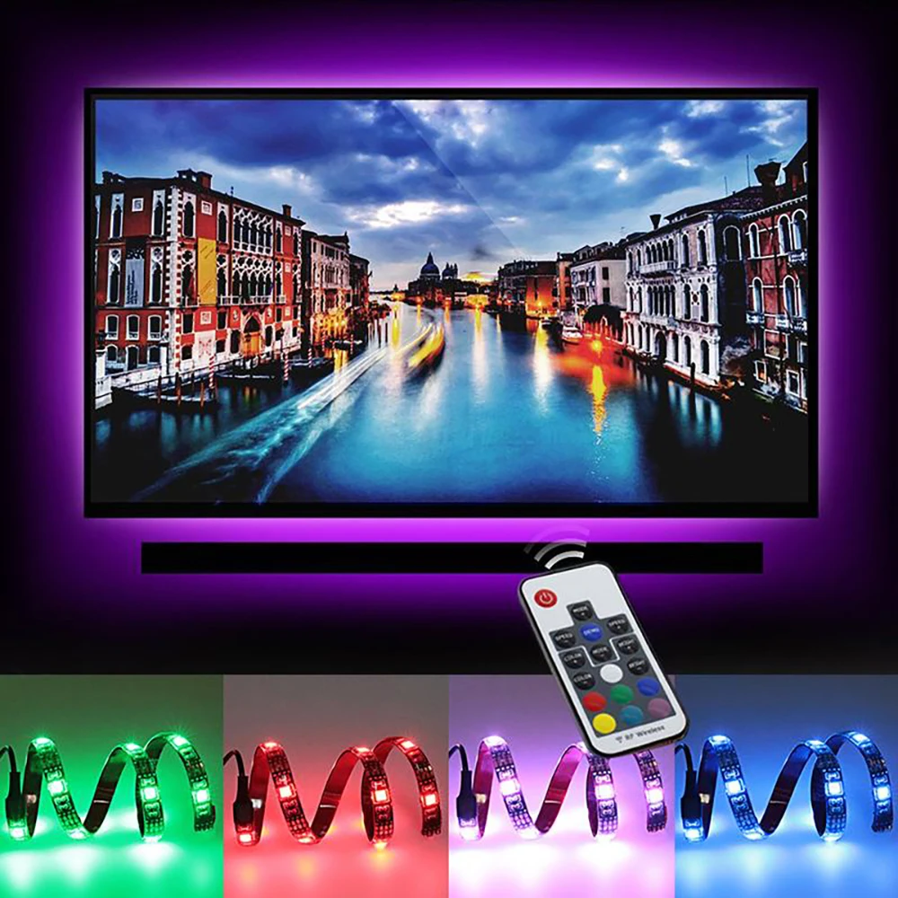 Гибкий светодиодный светильник RGB 5 в пост. Тока 0 м 2 USB волшебный лента HDTV экран