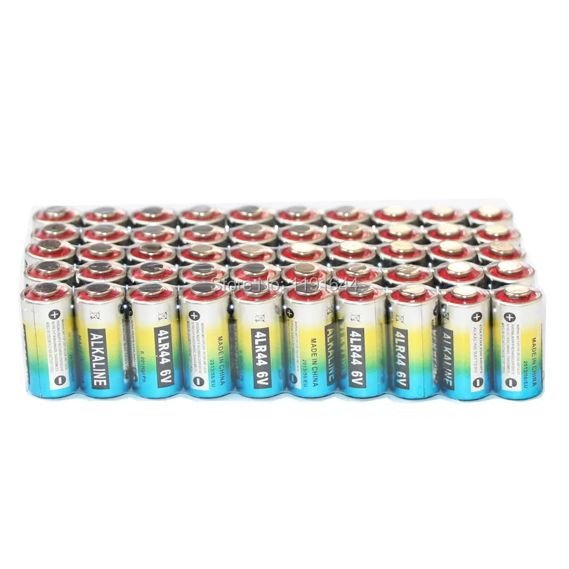 Бесплатная Доставка! 100 шт./лот Высококачественная щелочная батарея 4LR44 6V для