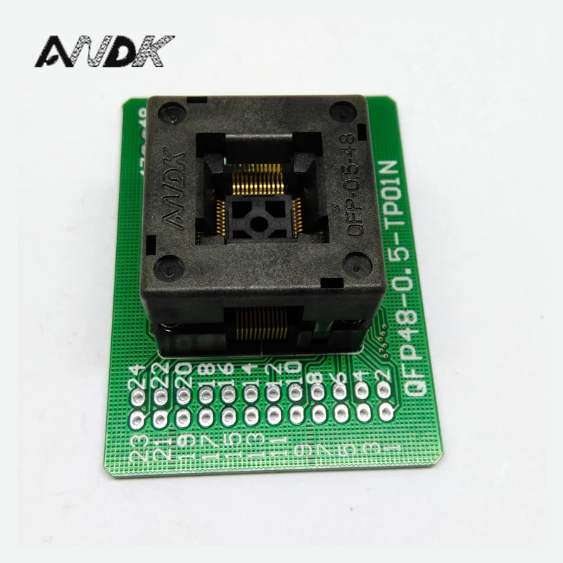 

QFP48 TQFP48 LQFP48 Open top Programming socket Pitch 0.5mm FPQ-48-0.5-06 Test Socket Flash Adapter Size 7*7mm