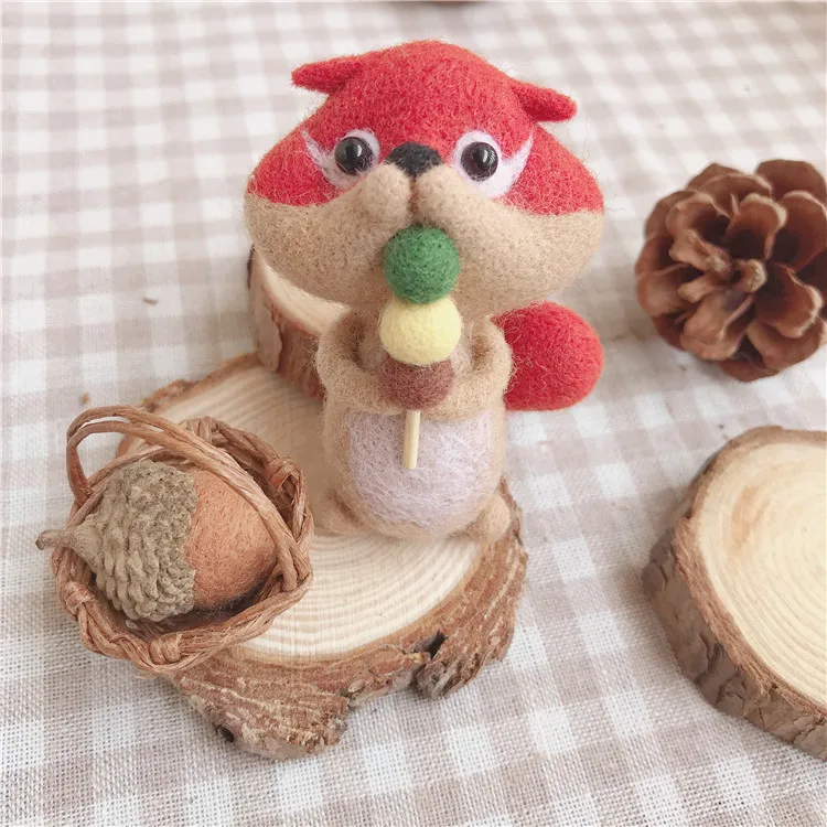 MoTiRo, нетканый войлочный материал, DIY посылка, жадная белка серия Шерсть Войлок тыкается киттинг для кулона/украшения/подарок ручной работы - Цвет: 1Pack-No Accessories
