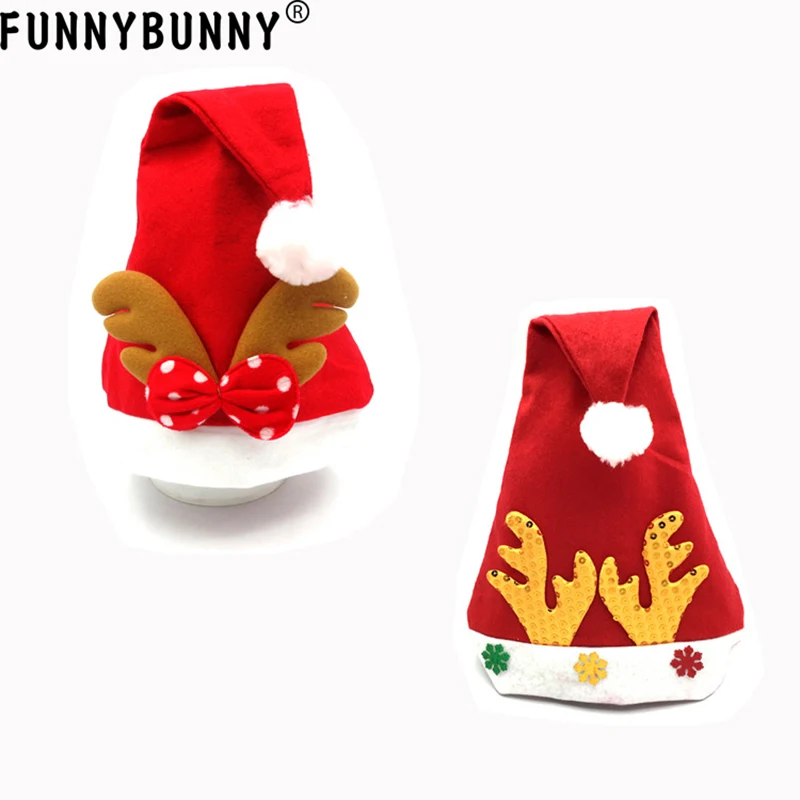 FUNNYBUNNY Рождественская шапка Санта-Клауса с оленями подарок на вечеринку для