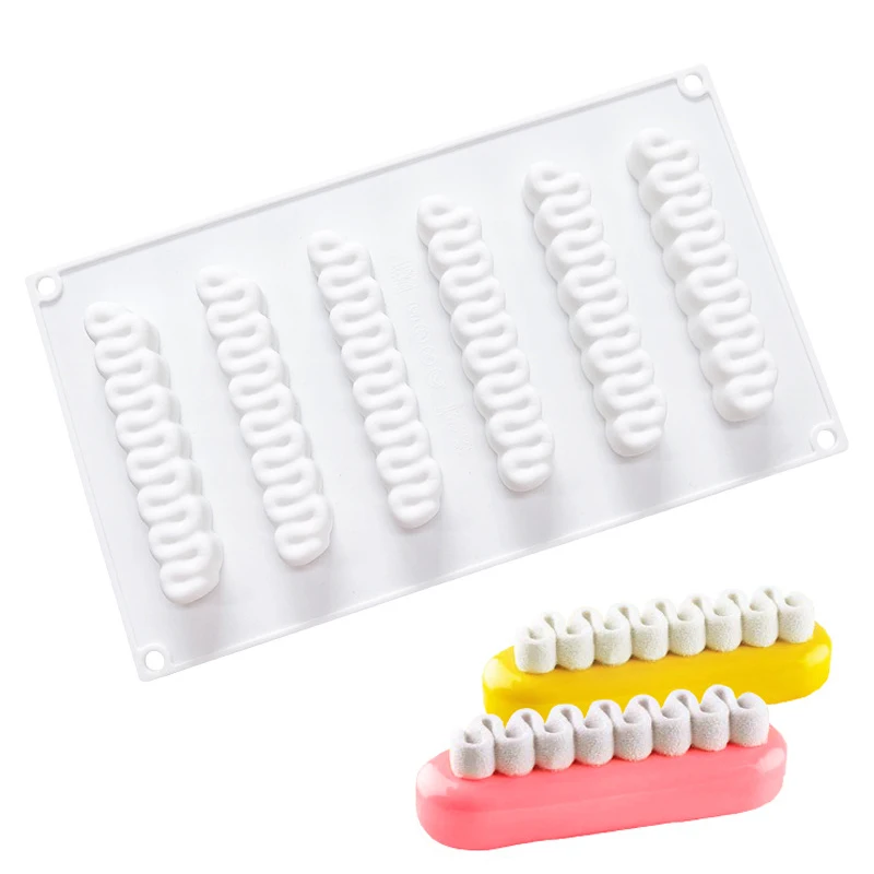 Filbake 6 отверстий волнистые крем Форма пирог силиконовые формы торт украшения