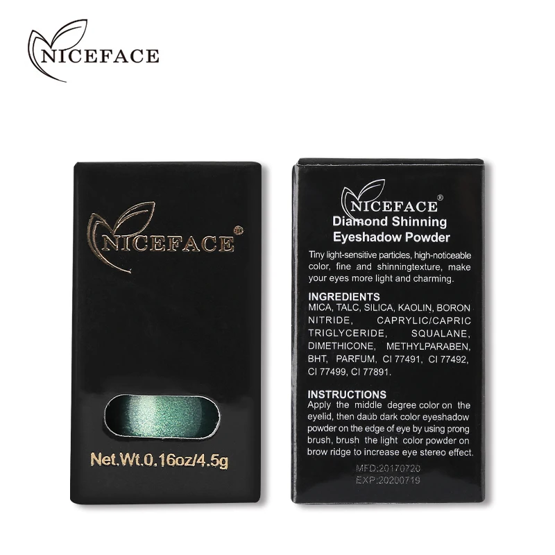 NICEFACE Искрящиеся тени для век рассыпчатая пудра Алмазный Блеск тени для век порошок мерцающие тени для век порошок