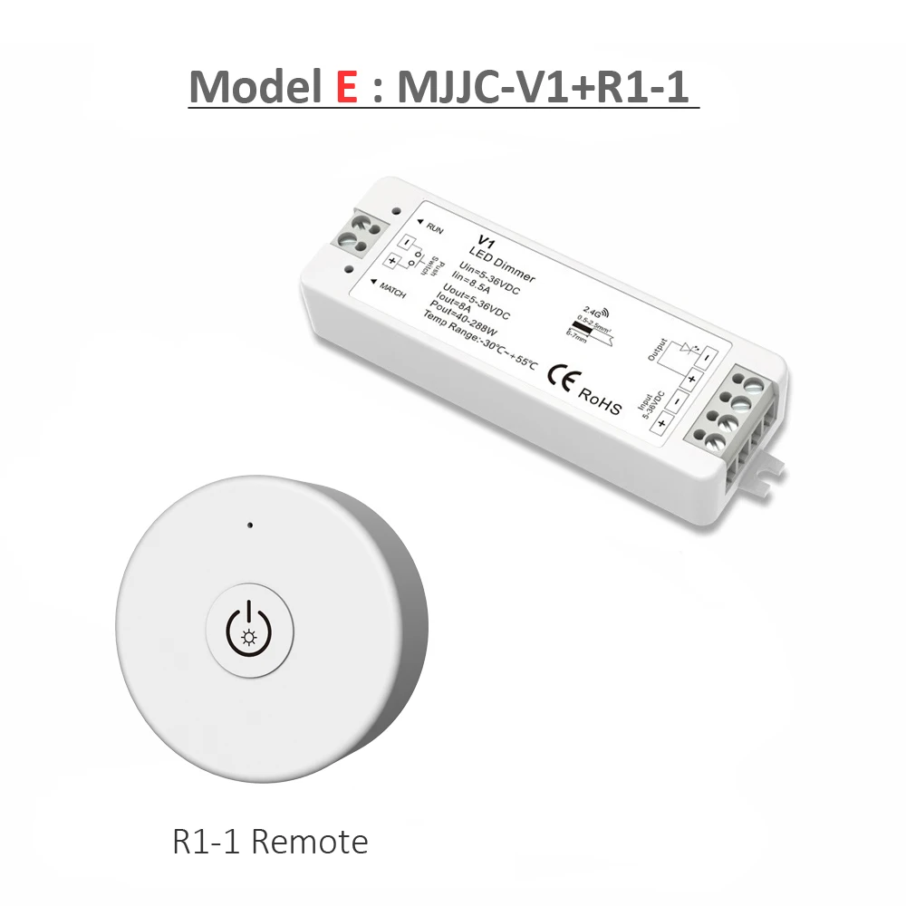 Model E 12 В светодиодный диммер 24 В ШИМ Беспроводной RF Диммер 36 в 5 В Светодиодная лента диммер 12 вольт 2,4 г пульт дистанционного управления для одноцветного освещения - Цвет: Model E