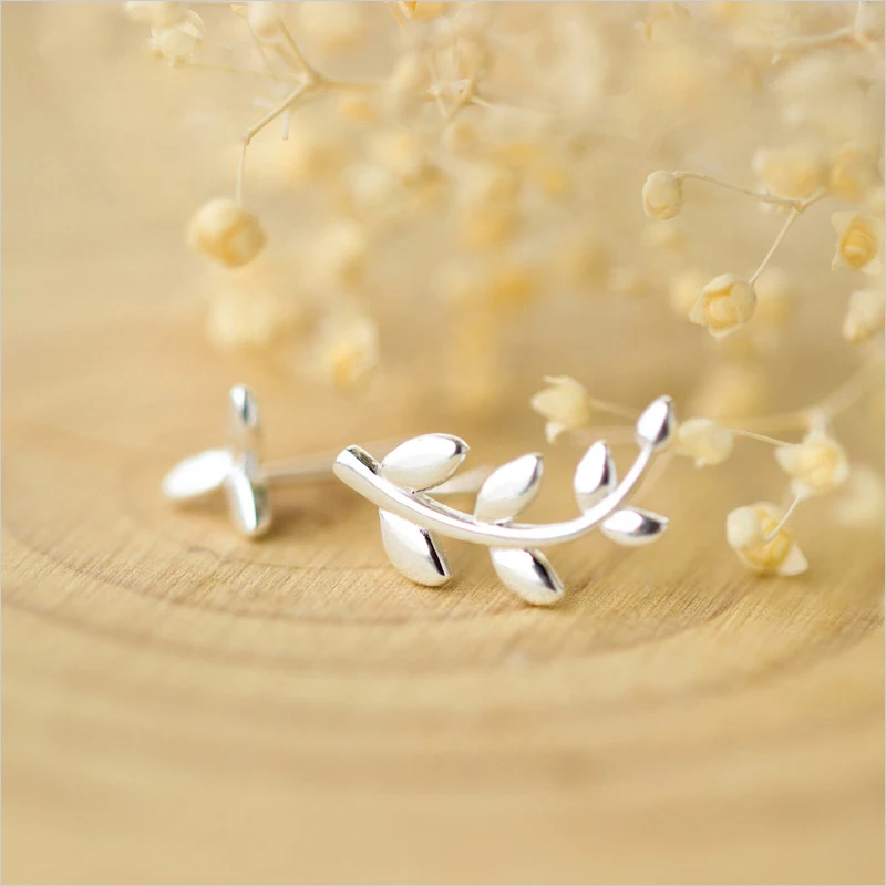 Женские серьги в виде листьев из серебра 925 пробы|925 sterling silver earrings|leaf earringssilver earrings |