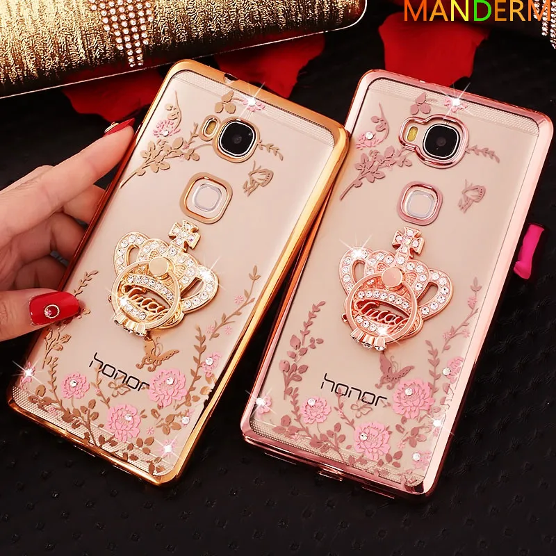 Huawei Honor 6a чехол люкс Алмазная палец кольцо держатель Стенд задняя крышка для Play