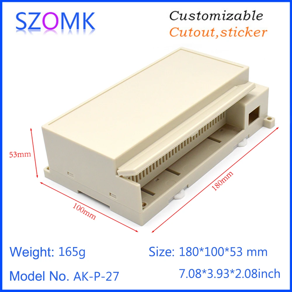 1 piece 180*100*53mm new design plastic enclosure din rail instrument box szomk high impact LCD controller housing | Обустройство