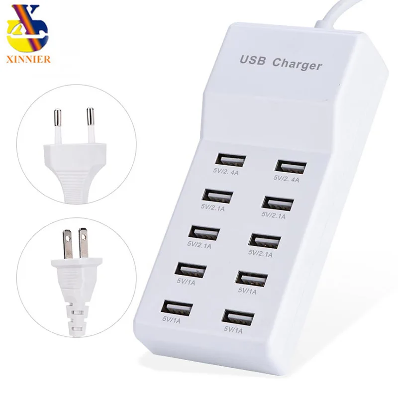 60 Вт Мульти 10 портов USB настенное зарядное устройство Быстрая usb зарядка