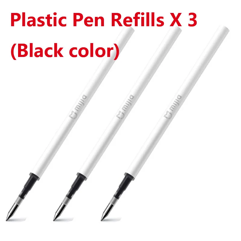Black ink 3 Pcs Xiao mi Белый Черный 0,5 мм точка mi jia знак ручка mi ручка гладкая швейцарская заправка Япония Черные, голубые чернила 10 мм Диаметр светильник ручка - Цвет: Black ink 3 Pcs