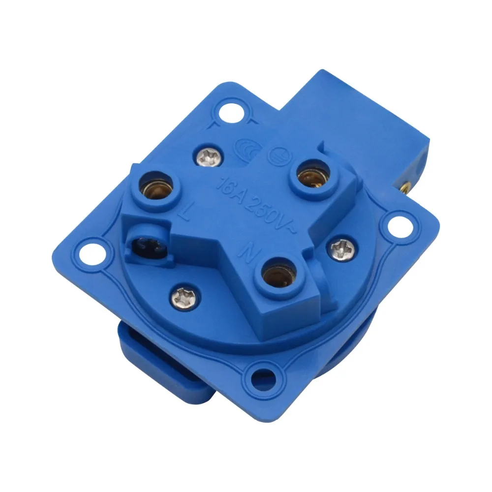 Синяя австрийская промышленная безопасная розетка 10/16A 250V IP44 круглая квадратная