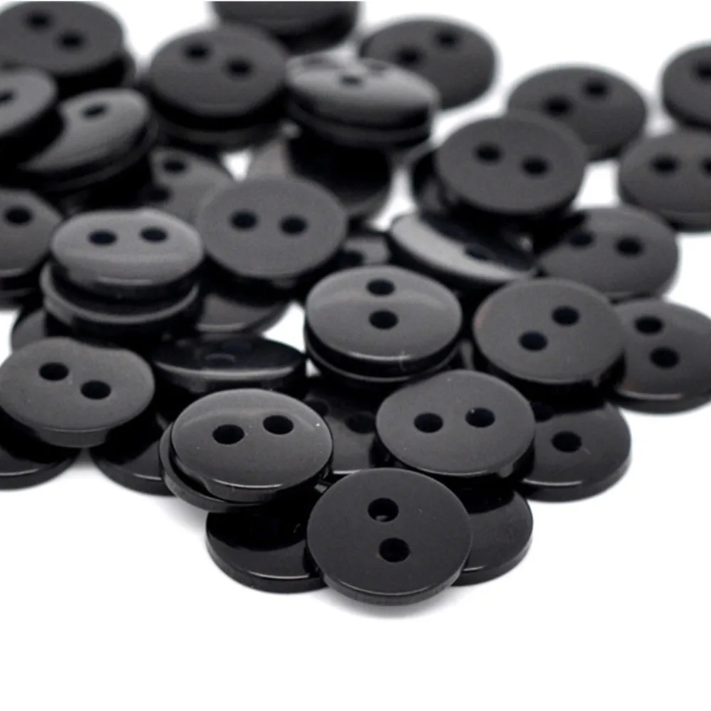 DoreenBeads полимерные швейные пуговицы для скрапбукинга круглые черные с 2
