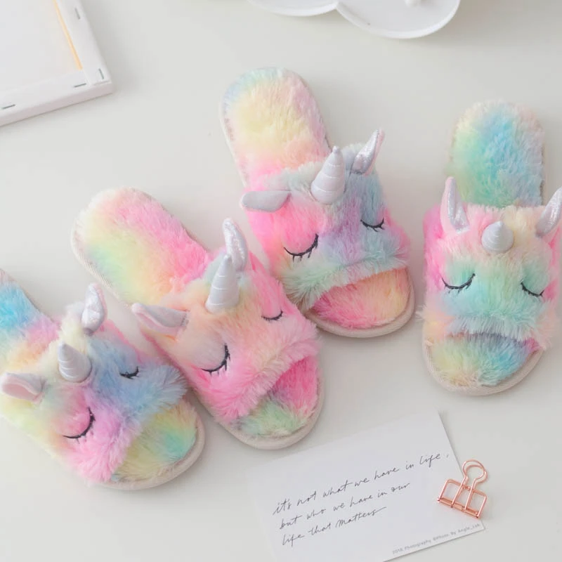 Kawaii мороженое Радуга Единорог тапочки карман Монета Сумка красочная плюшевая