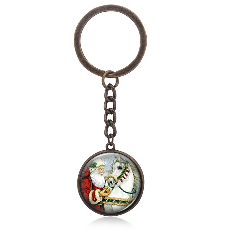 Lucky Рождественский подарок Цепочки и ожерелья Стекло кабошон Санта Клаус