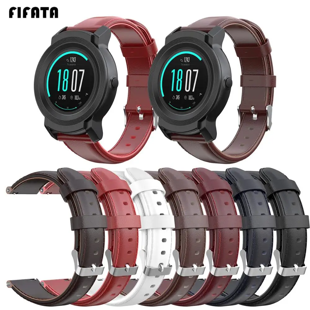 Ремешок для часов FIFATA из натуральной кожи Ticwatch Pro E2 S2 ремешок Huami Amazfit Stratos 2 S Для