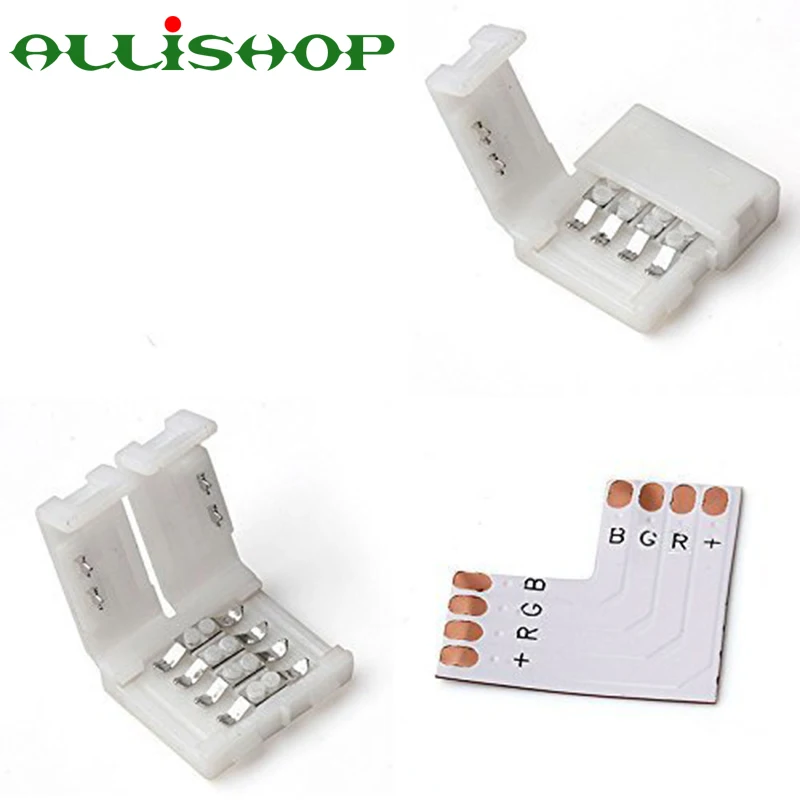 5 шт. L образный светодиодный контактный разъем 10 мм для светодиодной ленты 5050/3528