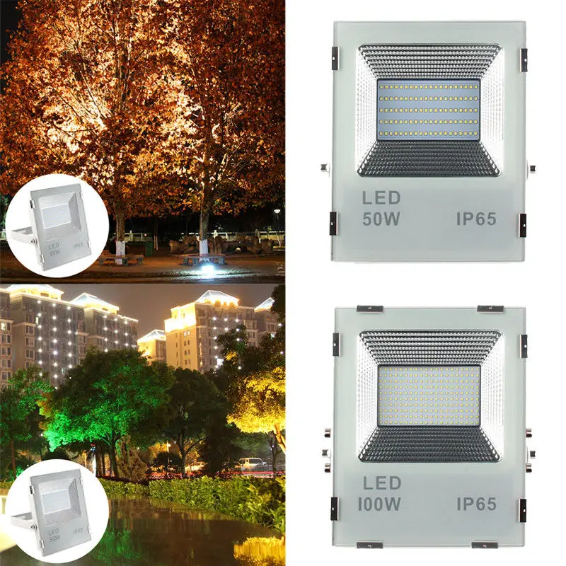 LED Flood Light Projector IP66 WaterProof 50W 100W 86-264V LED FloodLight Spotlight Outdoor Wall Lamp Garden Outdoor Lighting