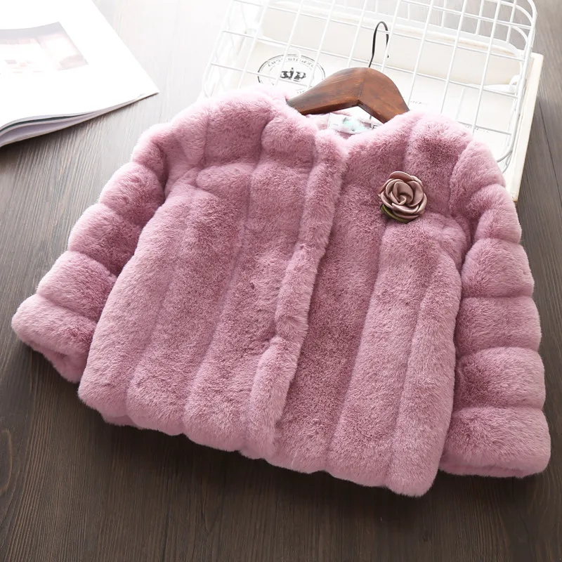Girls Christmas Fur Overcoat Autumn Winter Jacket Beautiful Sostume For Girl Children outerwear Baby Warm Wear fall Thick Coats | Детская