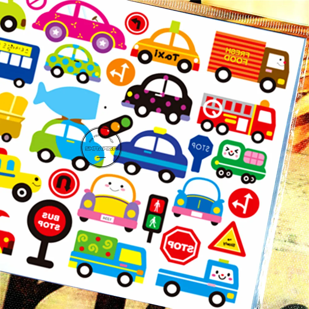 SHNAPIGN Мультяшные автомобили дети временные боди-арт флэш-тату наклейка s 17*10 см