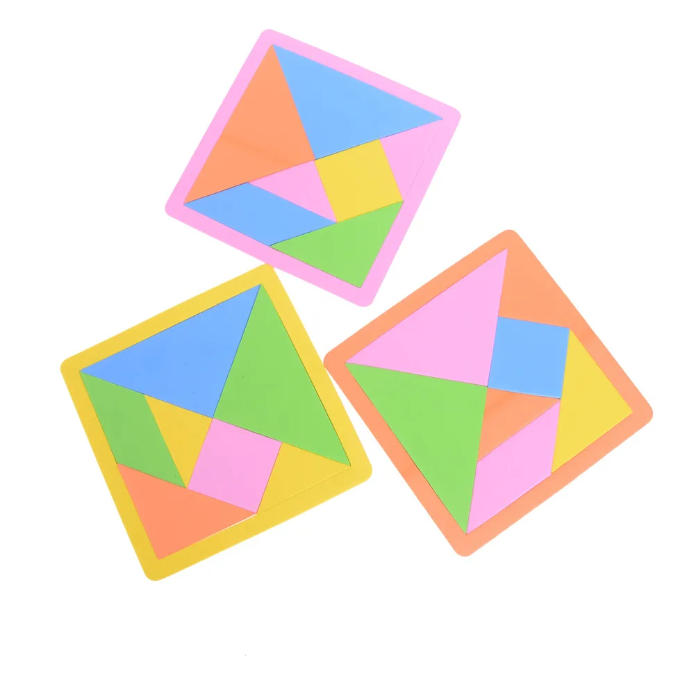 Обучающие игрушки пазлы для детей деревянные 3d Танграм Tetris геометрическая