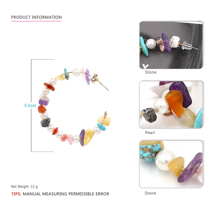 Женские серьги кольца ZA красные сережки с камнями в креольском стиле бижутерия