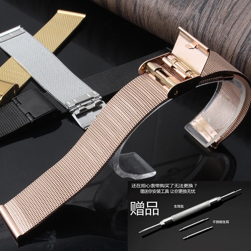 Best Sell WatchBands 16mm/18mm/22mm/24mm Black 2019 New Arrival Top Brand Fashion Milanese Stainless Steel Wrist Watch Band Stra | Наручные