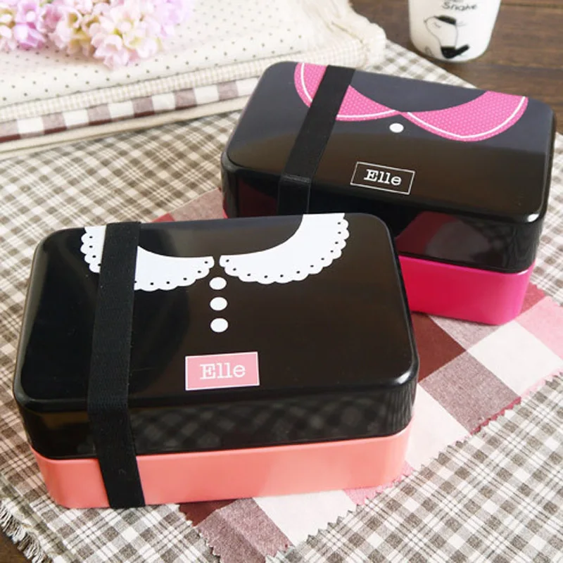 Пластиковый пищевой bento lunchbox милый kawaii контейнер для микроволновой печи
