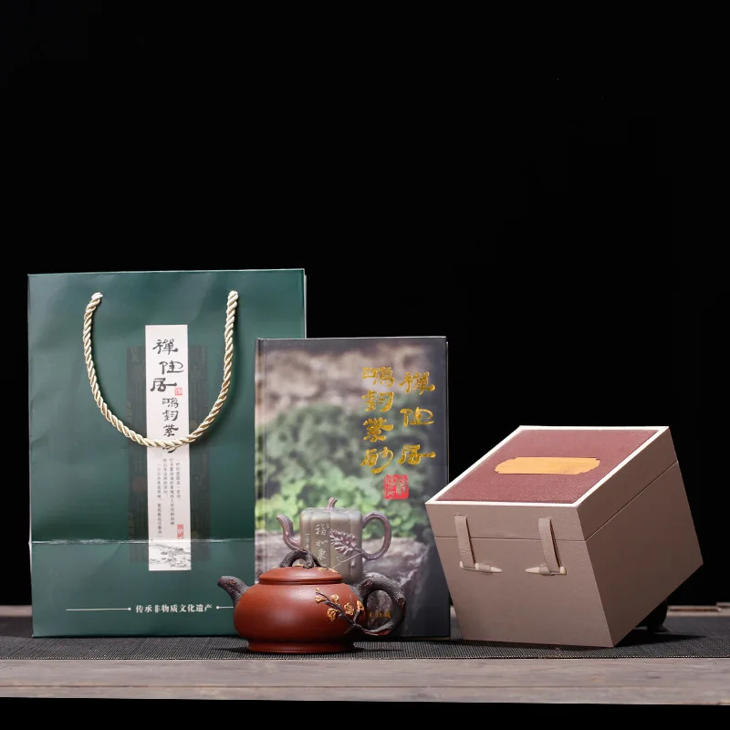 Mine Purple Mud Jade Plum Pot Flower Painting National Senior Engineer Zhu Hongjun Teapot Collection Delivery | Дом и сад