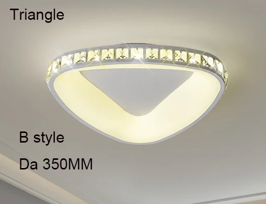 Triangle B style Хрустальная современная светодиодная потолочная люстра, спальня, кабинет, балкон, коридор, квадратный круглый треугольник, украшение дома, люстра, приспособление - Цвет абажура: Triangle B style