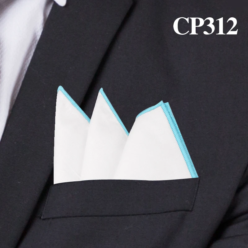 CP312 Модные хлопковые карманные квадратные белые костюмы, носовые платки, одноцветные носовые платки, Повседневные Вечерние платки - Цвет: CP312