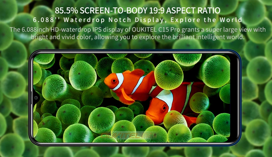 OUKITEL C15 Pro+ 6,088 ''3 ГБ 32 ГБ MT6761 капли воды экран 4G смартфон C15 Pro+ отпечаток пальца лица ID 2,4G/5G WiFi мобильный телефон