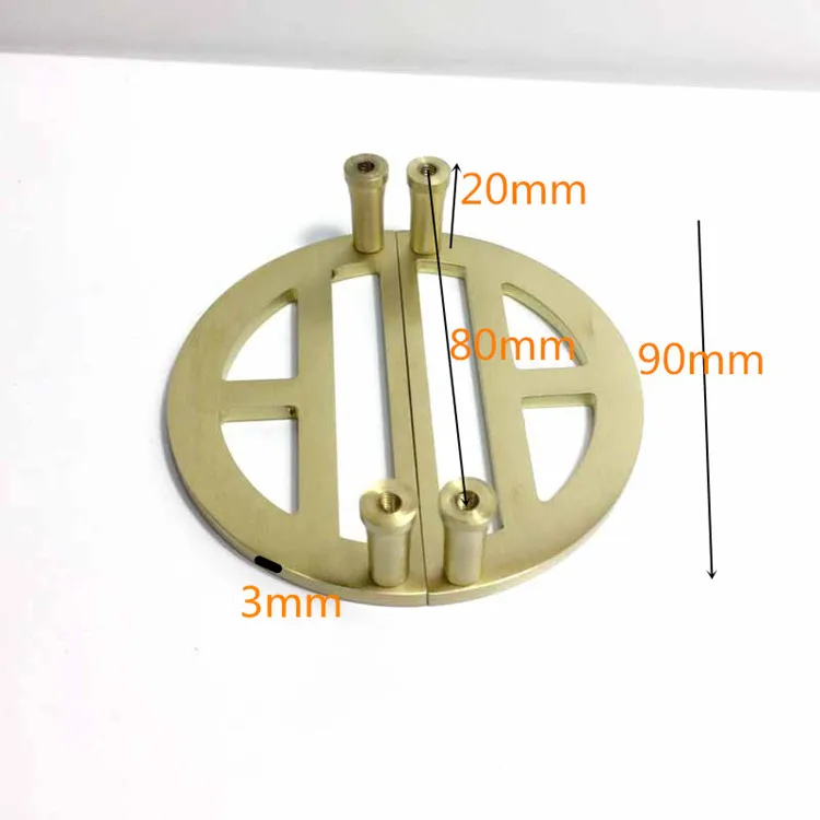 90mm Полые Латунные Ручки для открывания скобяные изделия шкафа двери медные ручки золотого шкафа тянет - Цвет: 90mm