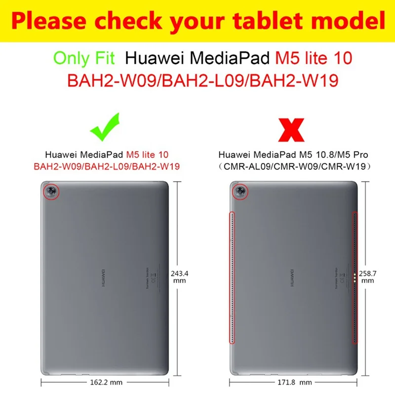 Кожаный чехол для Huawei MediaPad M5 lite10 BAH2 W19/L09/W09 10 1 дюймов Funda Чехол книжка с бумажником