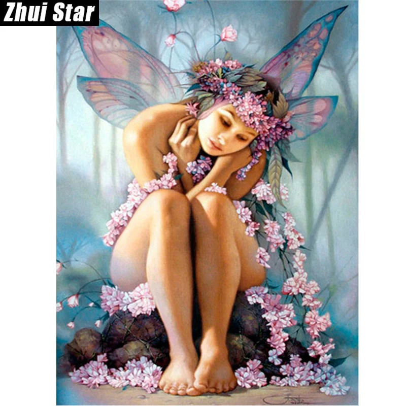 

Zhui Star Full Square Drill 5D DIY Diamond Painting "Butterfly Fairy" 3D Embroidery set Cross Stitch Mosaic Decor gift VIP