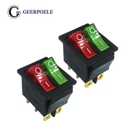2 pcslot kcd4 3125mm redgreen led copper feet 6pin dpdt boat rocker switch on off snap in position switch 16a 250v light