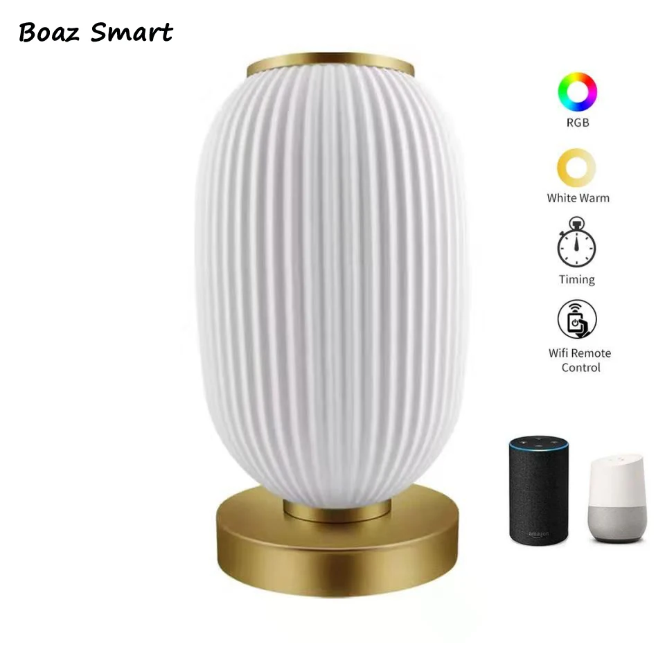 Boaz Tuya 3D принт смарт WiFi настольная лампа Alexa Google Home Красочный светодиодный прикроватный ночник Голосовое управление смартфон приложение управление