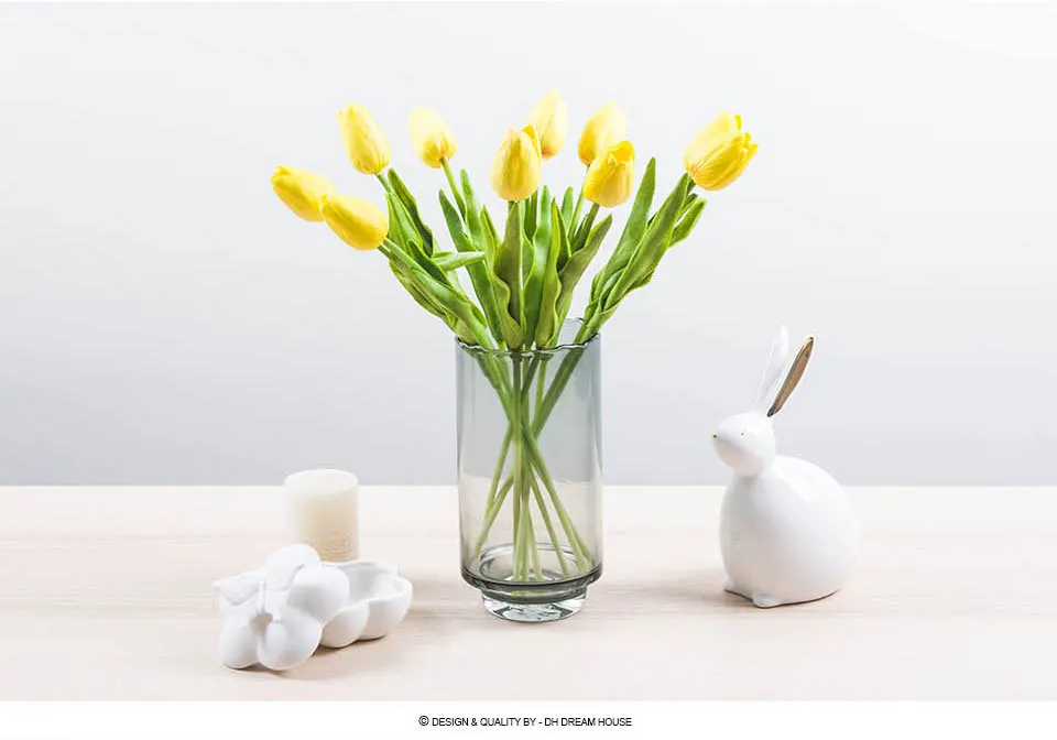 Настоящее сенсорный искусственная PU Tulip стволовых-1" Длина искусственные цветы, декоративные DIY искусственный цветок стены дома рождественские украшения цветы