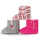 Зимняя обувь для маленьких девочек и мальчиков, обувь для новорожденных, младенцев, малышей, вязаные крючком плюшевые мягкие зимние сапоги, обувь для детской кроватки, обувь для первых шагов на 0-18 месяцев