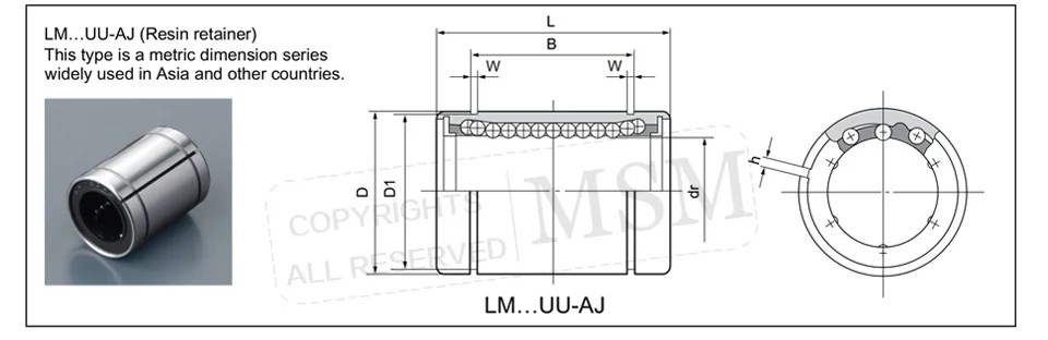 МСМ зазор регулируемые линейные подшипники 10 шт. LM8UUAJ LM10UUAJ LM12UUAJ LM16UUAJ lm20uaj LM25UUAJ LM30UUAJ Шариковые втулки мм